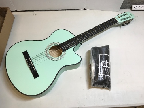 Beginner Acoustic Cutaway Guitar Set w/ Case, Strap, Capo - 38in, Appears New - Lot 238