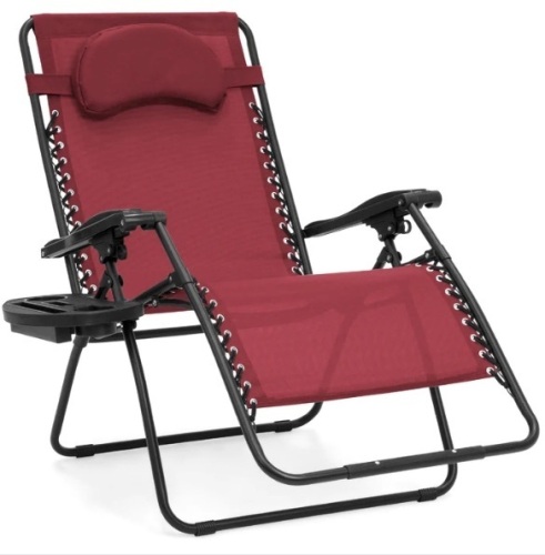 Oversized Reclining Zero Gravity Chair Lounger w/ Cup Holder, Pillow, Appears New/Box Damaged - Lot 226