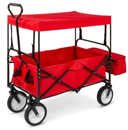 Utility Wagon Cart w/ Folding Design, 2 Cup Holders, Removable Canopy, Appears New/Box Damaged - Lot 231