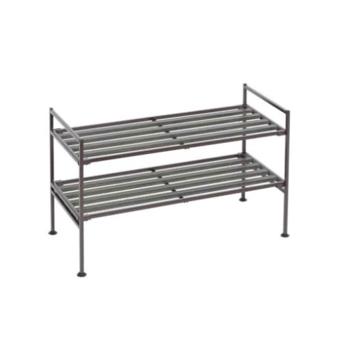 2-Tier Resin Shoe Rack, Espresso - Lot 188