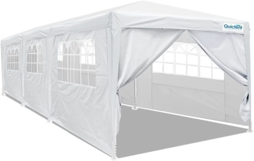 10' x 30' Party Tent Gazebo Wedding Canopy BBQ Shelter Pavilion with Removable Sidewalls & Elegant Church - Lot 239