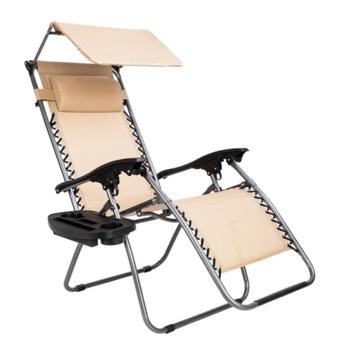Zero Gravity Chair with Canopy Patio Lounge Chair, for Beach Garden - Lot 250