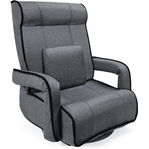 Oversized Swivel Gaming Floor Chair w/ Armrest, Adjustable Backrest - Lot 573