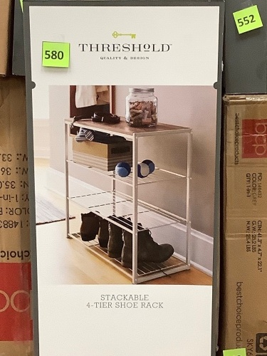 Stackable 4 Tier Shoe Rack - Lot 580