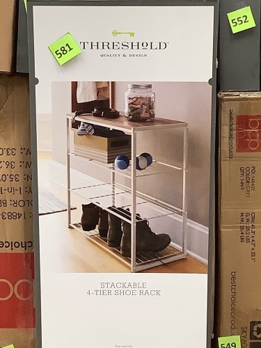 Stackable 4 Tier Shoe Rack - Lot 581