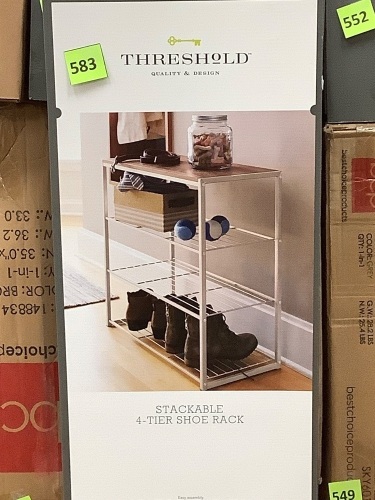 Stackable 4 Tier Shoe Rack - Lot 583
