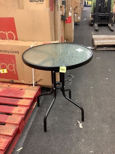 Glass Top Round Table - Lot 589