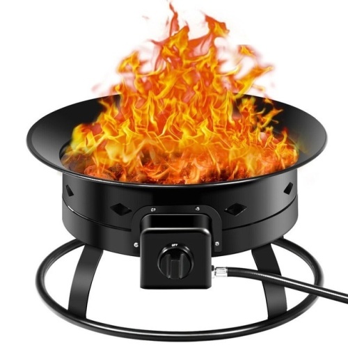 Portable Propane Outdoor Gas Fire Pit With Cover And Carry Kit - Lot 594
