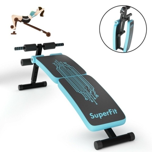 Abdominal Twister Trainer With Adjustable Height Exercise Bench-Blue - Lot 595