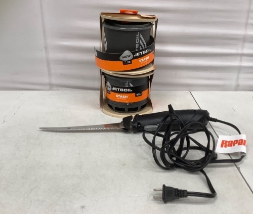 Lot of Camping Supplies - (2) Jetboil Stove Kits, Electric Fillet Knife - Lot 102
