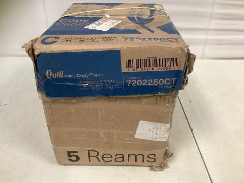 Case of (5) Reams 8.5"x11" Letter Office Paper - Lot 281