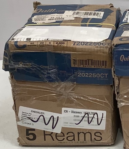 Case of (5) Reams 8.5"x11" Letter Office Paper - Lot 285