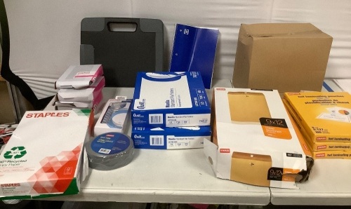 Lot of Miscellaneous Office Supplies - File Sorter, Laminating Pouches, Envelopes, Paper - Lot 353