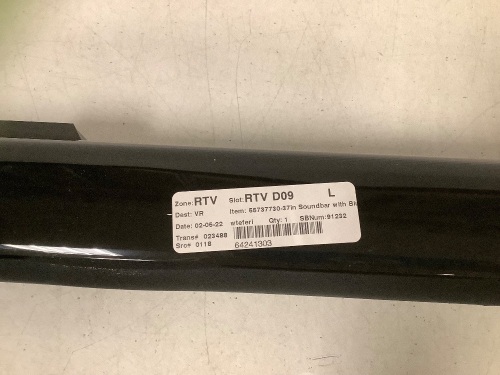 37" Bluetooth Soundbar - Missing Power Cord - Lot 365
