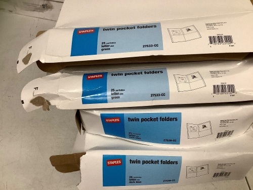 Lot of (6) Boxes Twin Pocket Folders - Lot 395