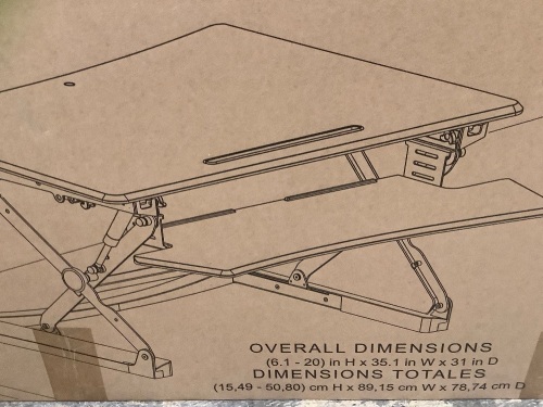 Sit/Stand Adjustable Desktop Riser - Lot 21