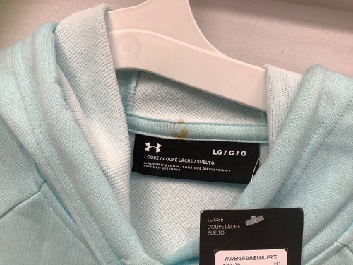 Womens Hooded Sweatshirt, Size L - Stain on Collar - Lot 267