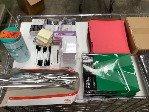 Lot of Office Supplies - Folders, Stablers, Sticky Notes, Pens, File Organizers - Lot 235