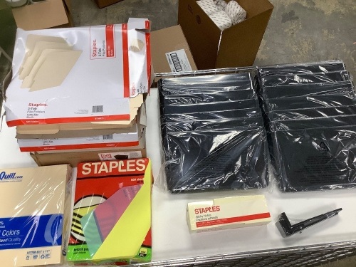 Lot of Office Supplies - File Organizers, Folders, Color Paper - Lot 354
