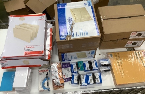 Lot of Office Supplies - Folders, Sheet Protectors, Paper Clips, Pens, Binder Clips - Lot 360