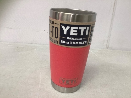 Yeti Rambler,  20oz Tumbler, Red, No Lid - Lot 256
