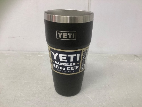 Yeti Rambler, 26 oz Cup, Black, No Lid - Lot 262
