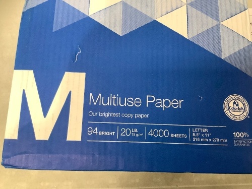 Case of (8) Reams 8.5"x11" Letter Office Paper - Lot 374