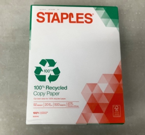 Case of (10) Reams 8.5"x11" Letter Office Paper - Lot 383