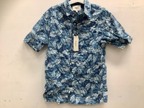 Mens Button-Down Palm Print Shirt - Lot 375