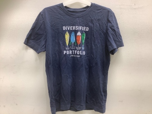 Life Is Good, Crusher Tee, Men's Medium, Navy, Diversified Portfolio - Lot 113