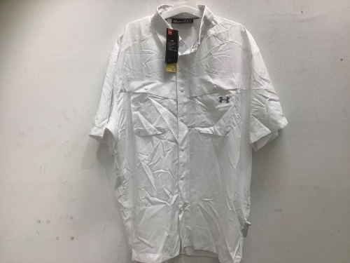 Under Armour, Men's X-Large, Lose Short Sleeve Button Up Shirt w/ Heatgear - Lot 286
