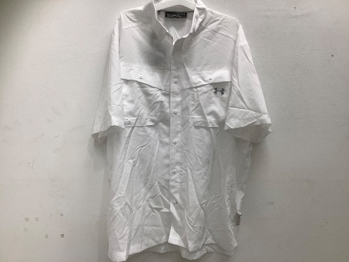 Under Armour, Mens X-Large, Short Sleeve Button Up Shirt w/ Heatgear - Lot 328