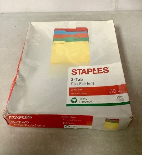 Assorted Color 3-Tab File Folders - Lot 465