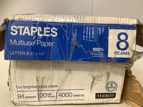 Case of (8) Reams 8.5"x11" Letter Office Paper - Lot 466