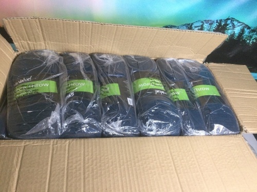 Case of (24) Navy Blue Super Soft Fleece Throw Blankets, 50" x 60" - New - Lot 576