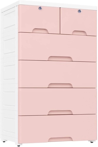 Nafenai Plastic Drawers Dresser Pink - Appears New   - Lot 644