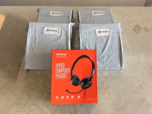 Lot of (5) Mpow 071 USB Noise Cancelling Computer Headsets with Microphone - Appear New - Lot 906