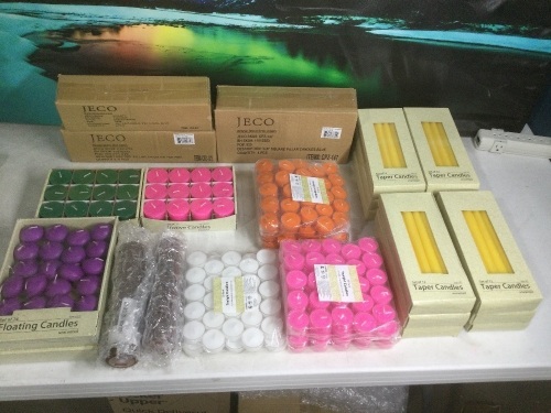 HUGE Lot of Candles, Various Colors and Sizes - New - Lot 608