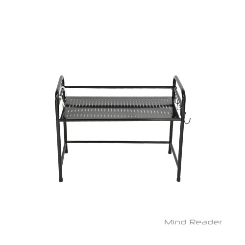 Mind Reader Metal Rack Utility Shelf and Microwave Stand with 6 Hooks - New/Unopened  - Lot 901