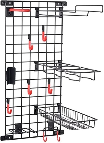 Mythinglogic Wall Mount Sports Equipment Storage System, Ball Storage Racks with 6 Hanging Hooks - New - Lot 1154