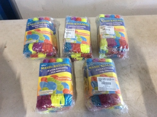 Lot of (5) Magic Balloons Quick Fill Water Balloons 592 Balloons 16 Bunches - New  - Lot 432