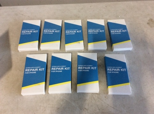 Lot of (9) iPhone Screen Replacement LCD Digitizer Assembly Set with Screen Protector Kits - Appear New - Lot 1181