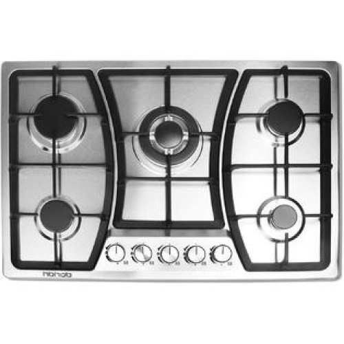 HBHOB 30" Gas Cooktop 5 Burners, Stainless Steel, Cast Iron Grates - Appears New  - Lot 90