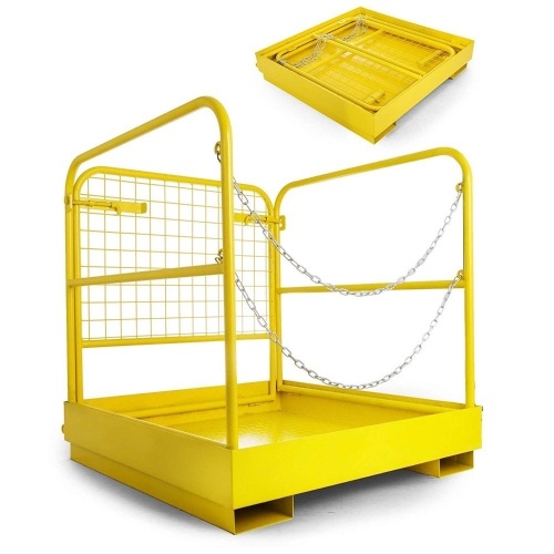 VEVOR 36" x 36" Forklift Safety Cage Work Platform Collapsible Lift Basket Aerial Rails - Appears New with Cosmetic Damage  - Lot 553