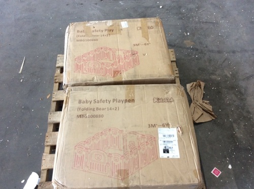 Lot of (2) Baby Safety Play Pens 14 Panel - Appear New - Lot 794
