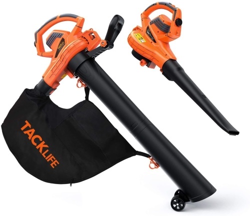 TACKLIFE 3 in 1 Leaf Blower/Vacuum/Mulcher, 12 Amp Blower, 175 MPH & 495 CFM, 5 Variable Blow Speed, 15:1 Mulching Ration,45L Collection Bag, KABV35A - Appears New  - Lot 839