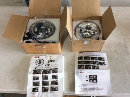 Lot of (2) Motorcycle Head Lights - E-Comm Return, Unknown Condition  - Lot 1200