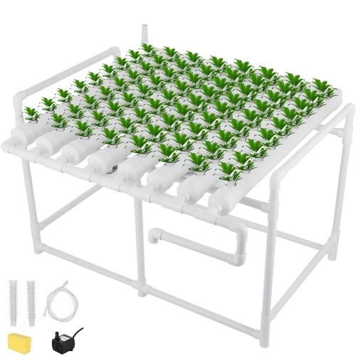 VEVOR Hydroponic Grow Kit 72 Sites 8 Pipe NFT PVC - Appears New  - Lot 1118