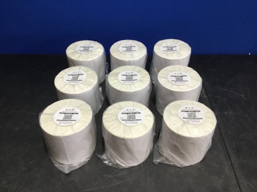 Lot of (9) Direct Thermal Labels, 4" x 6", 450 Labels/Roll - Appear New - Lot 1126