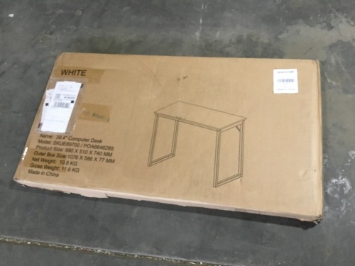 39.4" Computer Desk, White - Appears New  - Lot 655